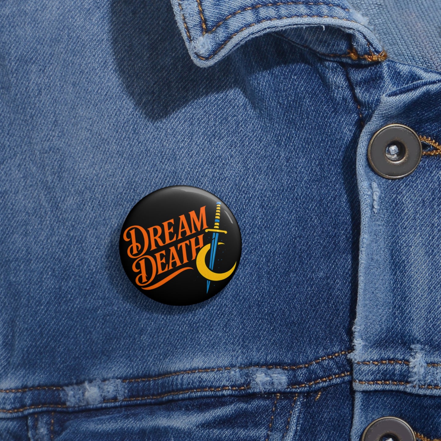 Dream Death Moon and Dagger Enamel Button