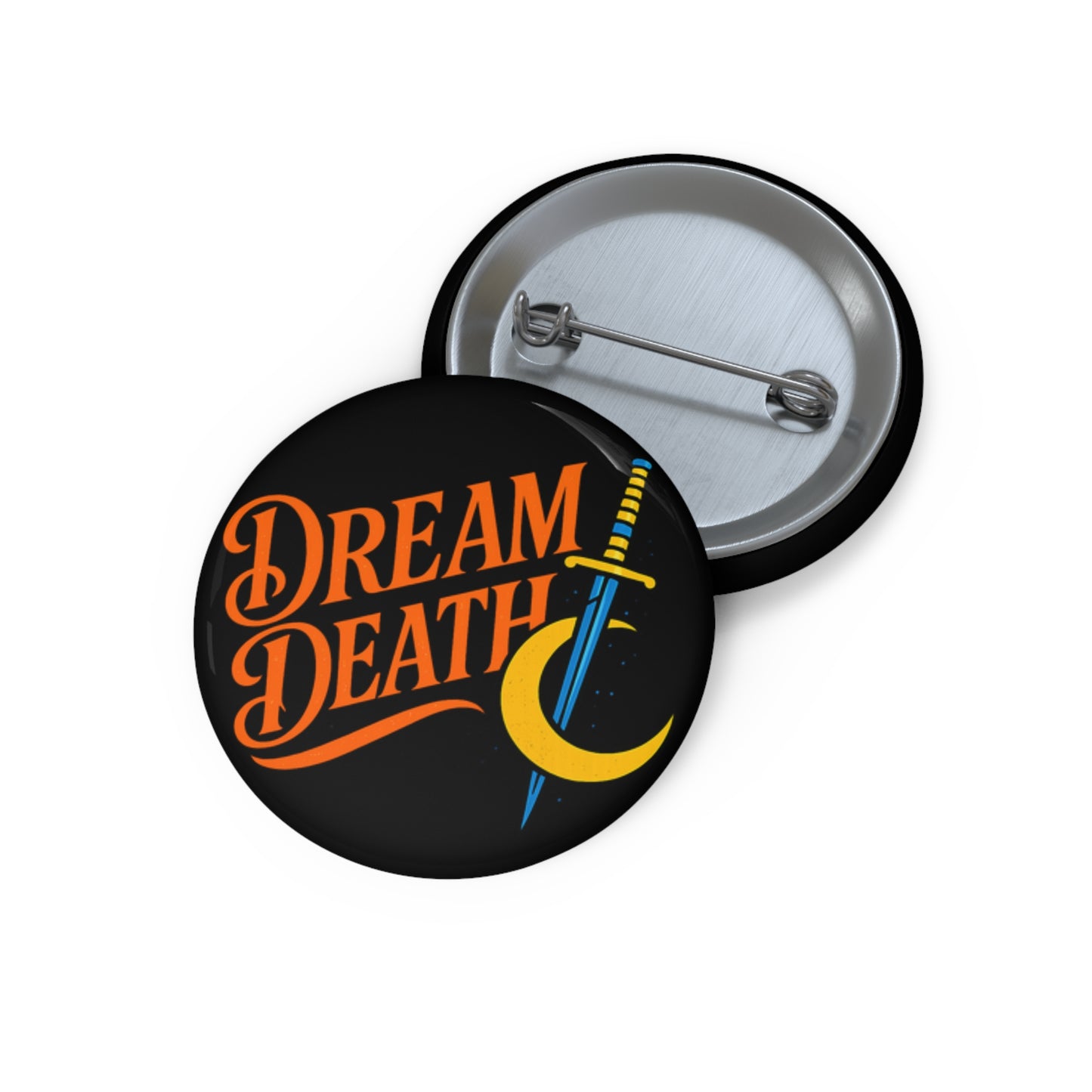 Dream Death Moon and Dagger Enamel Button